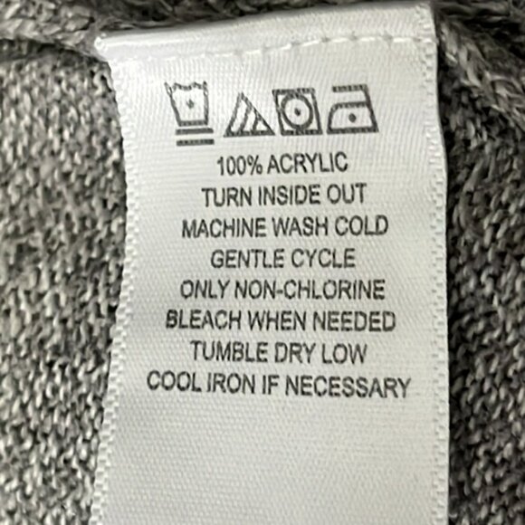 V-Neck Cardigan Sweater, Lightweight Soft Knit Acrylic, Grey, Large - Picture 6 of 7